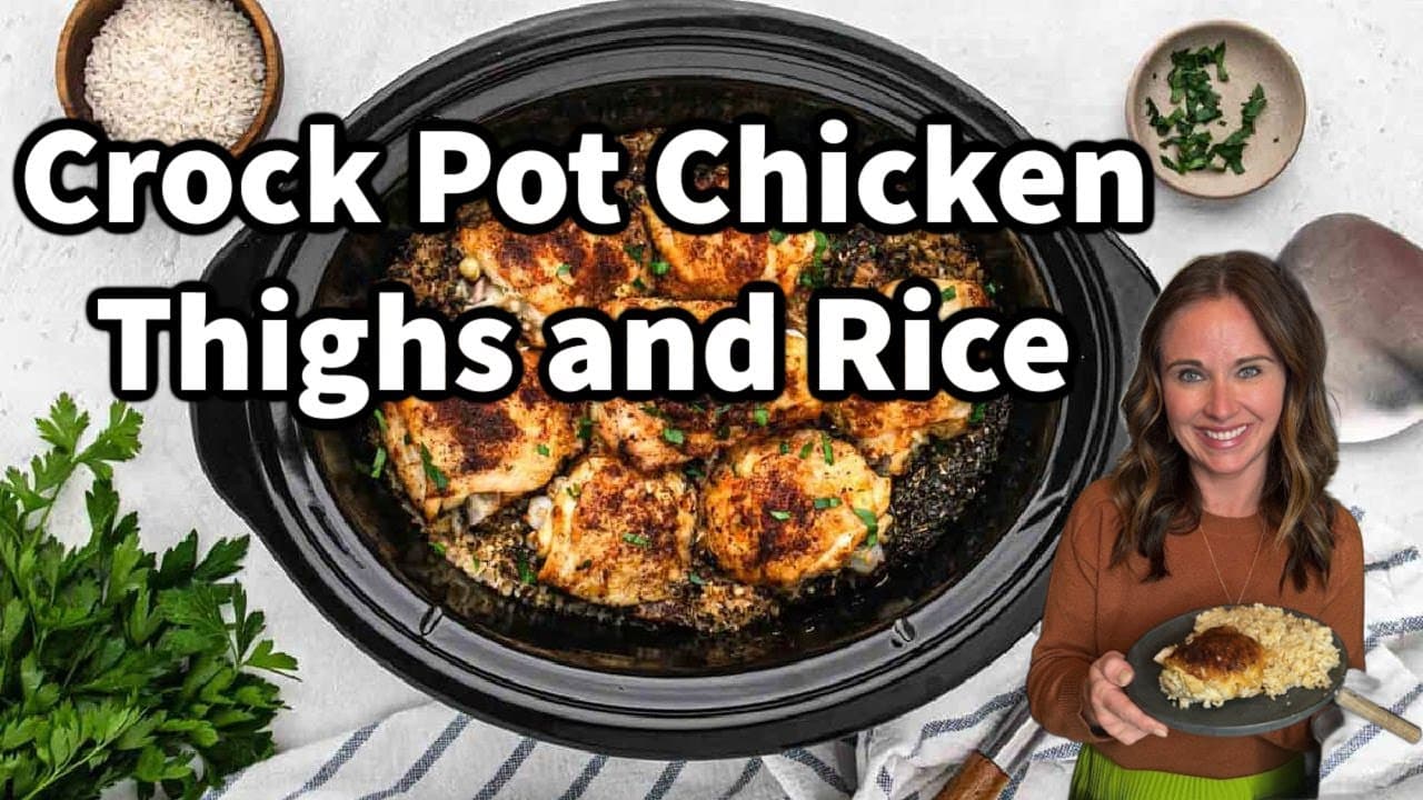 The Best Crock Pot Chicken Thighs and Rice